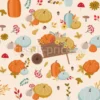 Tissu potirons et feuillage personnalisé