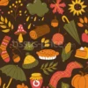 Tissu symboles de l'automne personnalisé