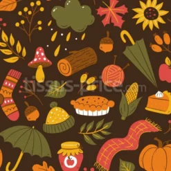 Tissu symboles de l'automne personnalisé