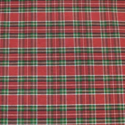 Tissu Tartan vert et rouge brillant grande largeur