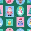 Tissu timbres de Noël personnalisé