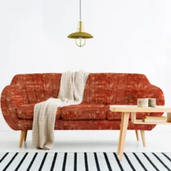 Tissu velours frappé Astral terracotta