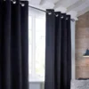 Tissu velours occultant thermique uni noir