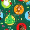 Tissu vignettes de Noël personnalisé