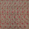 Toile aspect jute motif flocon de neige rouge brillant et pois blanc