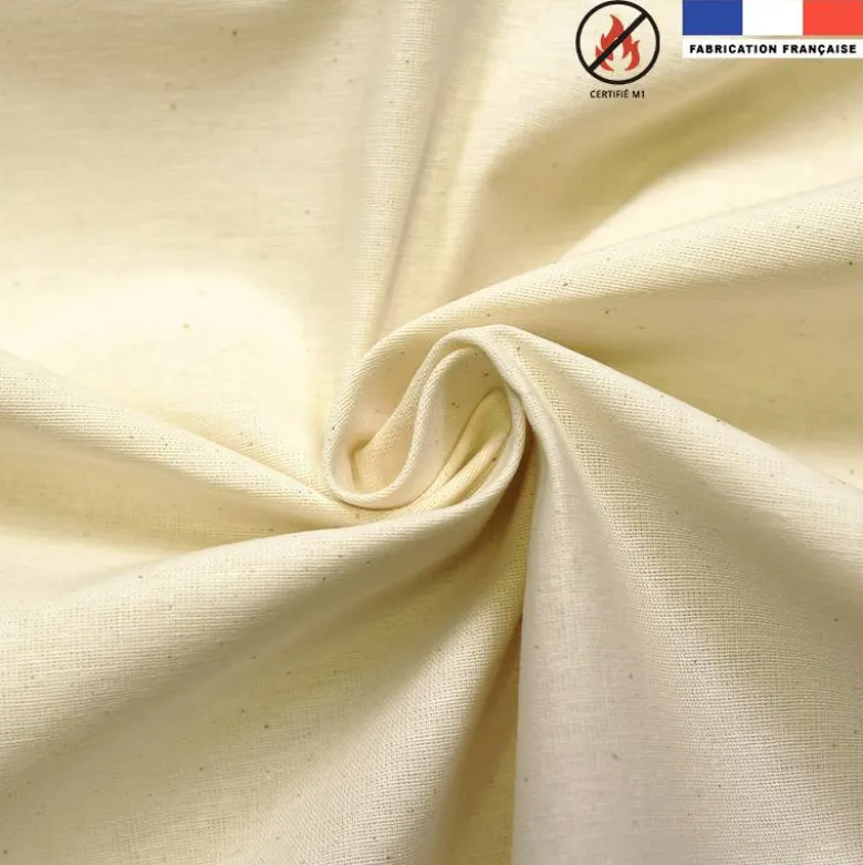 Toile coton ignifugée M1 écrue