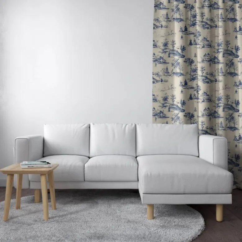 Toile de jouy campagne française - Fond crème