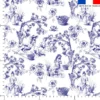 Toile de jouy paysannes bleues - Fond blanc