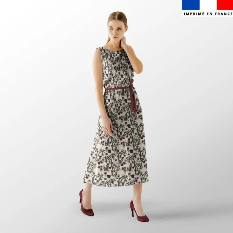 Toile de jouy paysannes - Fond crème