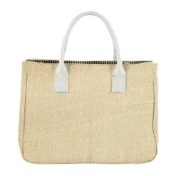 Toile de jute crème fil doré
