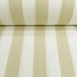 Toile extérieure Téflon grande largeur rayée crème et blanc