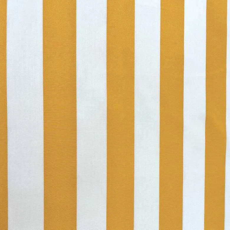 Toile extérieure Téflon grande largeur rayures jaunes et blanches