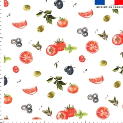 Tomate et olive - Fond blanc