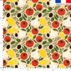 Tomates citrons et olives - Fond beige