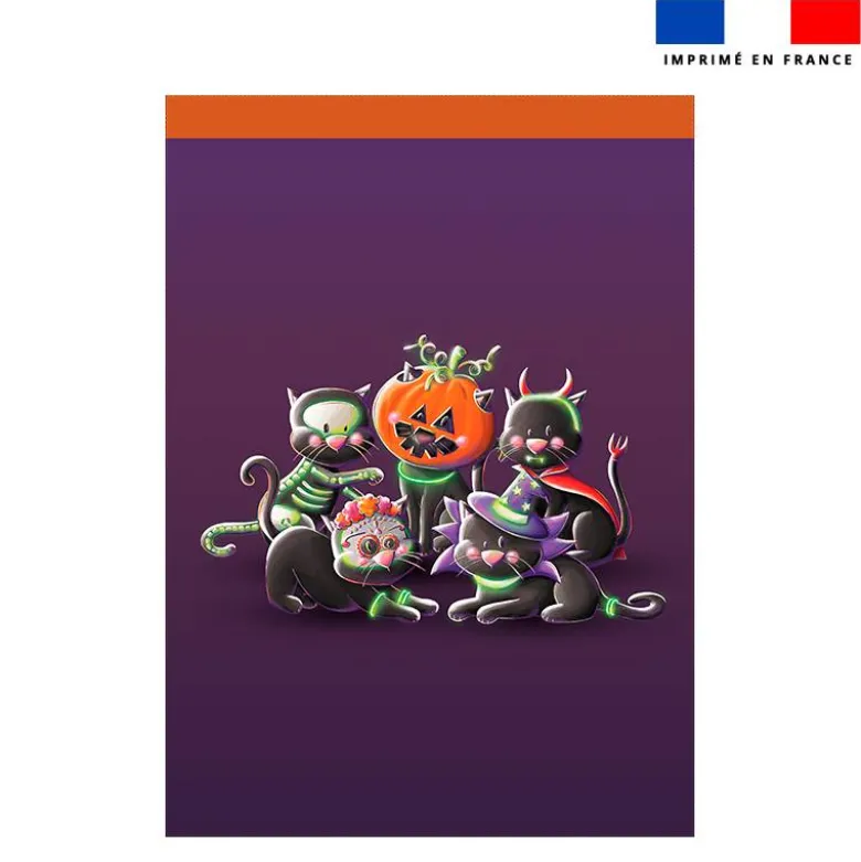 Torchon imprimé Bal masqué Halloween - Création Stillistic