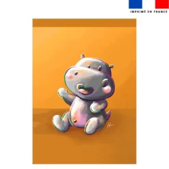 Torchon imprimé bébé hippo - Création Stillistic