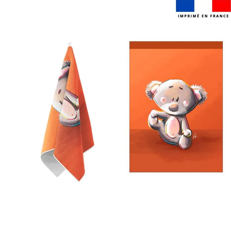 Torchon imprimé bébé koala - Création Stillistic