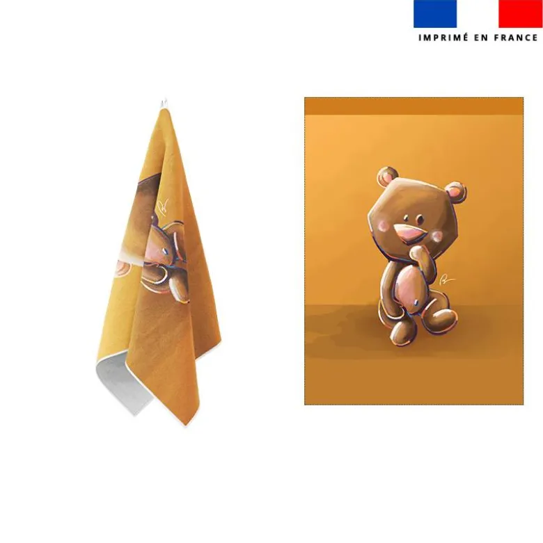 Torchon imprimé bébé ours - Création Stillistic