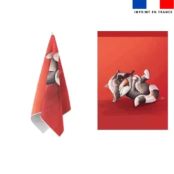 Torchon imprimé bébé raton - Création Stillistic