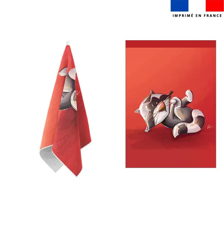 Torchon imprimé bébé raton - Création Stillistic