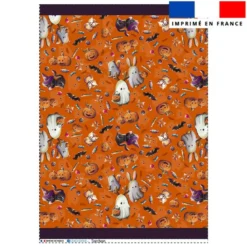 Torchon imprimé fantômes orange - Création Stillistic