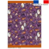 Torchon imprimé fantômes violet - Création Stillistic