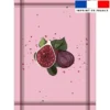 Torchon imprimé figue rose