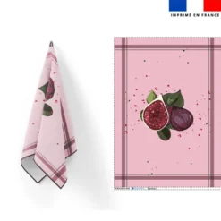 Torchon imprimé figue rose