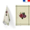 Torchon imprimé figue vert