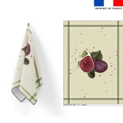 Torchon imprimé figue vert