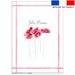 Torchon imprimé grand coquelicot jolie maman