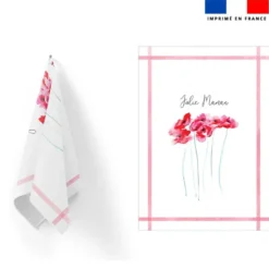 Torchon imprimé grand coquelicot jolie maman