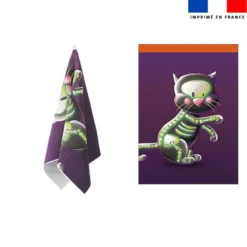 Torchon imprimé Halloween Squelette - Création Stillistic