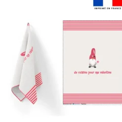Torchon imprimé Je cuisine pour ma valentine