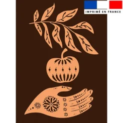 Torchon imprimé main et pomme ethnique