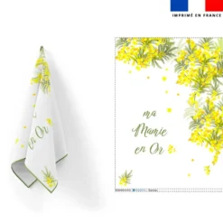 Torchon imprimé mamie mimosa