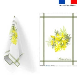 Torchon imprimé mimosa mamie d'amour