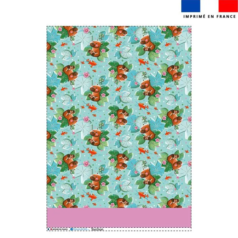 Torchon imprimé mini capybara - Création Stillistic