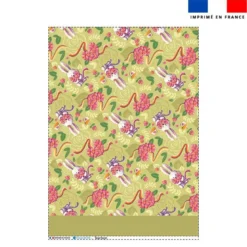 Torchon imprimé mini lapin printanier vert clair - Création Stillistic