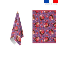 Torchon imprimé mini loutre et coeurs - Création Stillistic