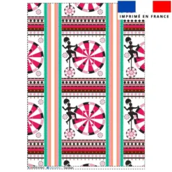 Torchon imprimé petite roue rose - Création Lili Bambou Design