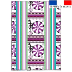 Torchon imprimé petite roue violet - Création Lili Bambou Design