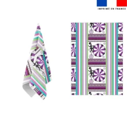 Torchon imprimé petite roue violet - Création Lili Bambou Design