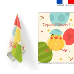 Torchon imprimé petit poussin de Pâques