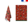 Torchon imprimé souris de noel rouge - Création Stillistic