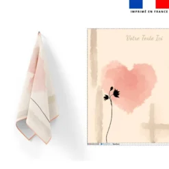 Torchon personnalisé - coeur aquarelle