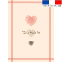 Torchon personnalisé - Trois petits coeurs aquarelle