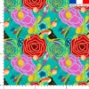 Toucan et fleur tropicale - Fond turquoise
