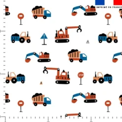 Tracteur et panneau - Fond blanc
