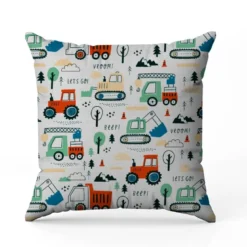 Tracteur rouge et vert - Fond blanc